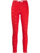 Adidas Printed Skinny Jeans - Red