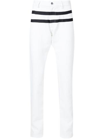 Todd Lynn Striped Jeans, Men's, Size: 48, White, Cotton