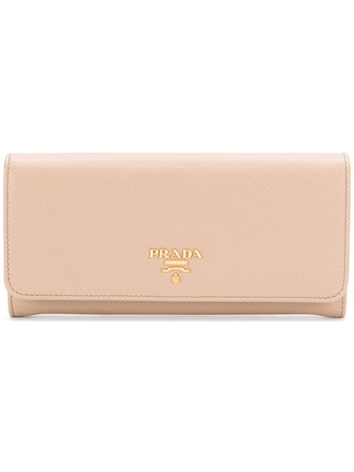 Prada Contrast Bi-fold Wallet - Nude & Neutrals