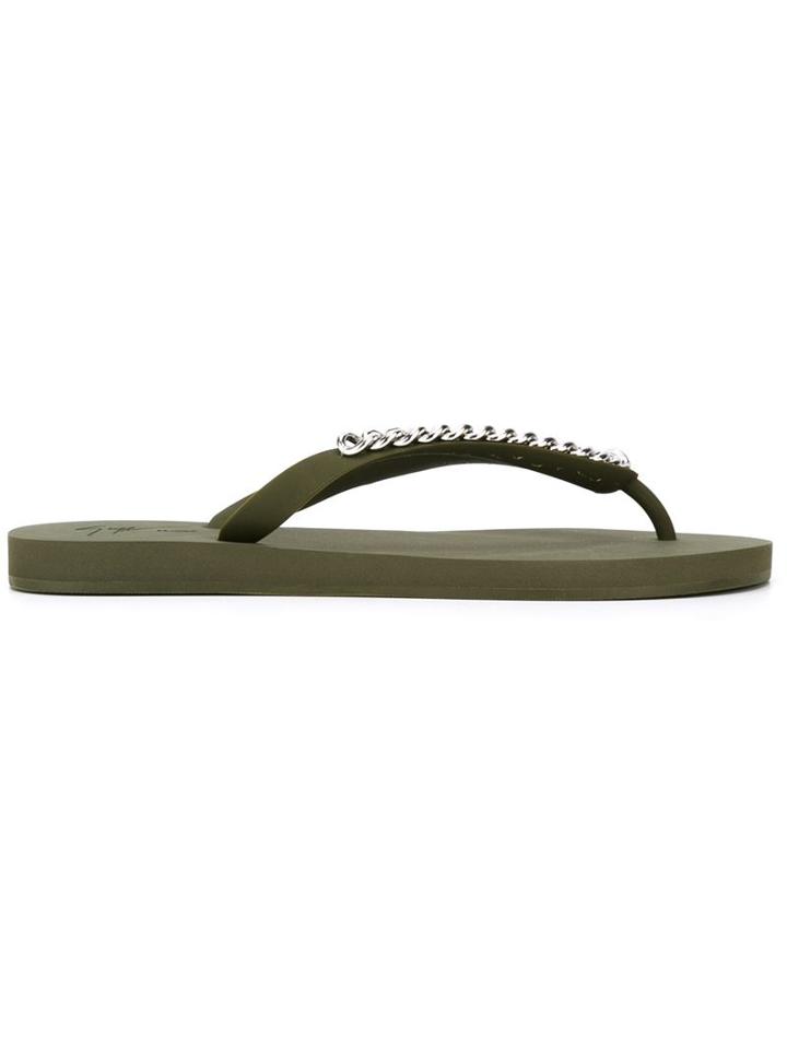 Giuseppe Zanotti Design Chain Detail Flip Flops