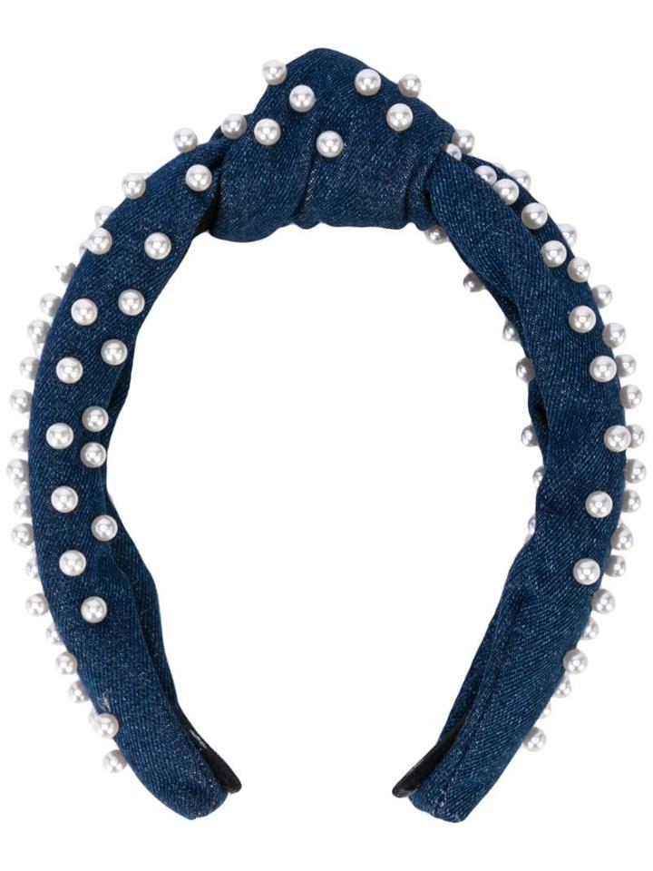 Lele Sadoughi Pearl Embellished Headband - Blue