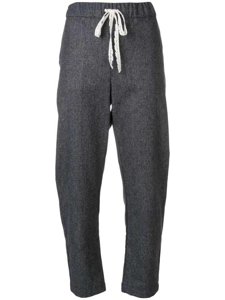 Semicouture Cropped Track Pants - Blue
