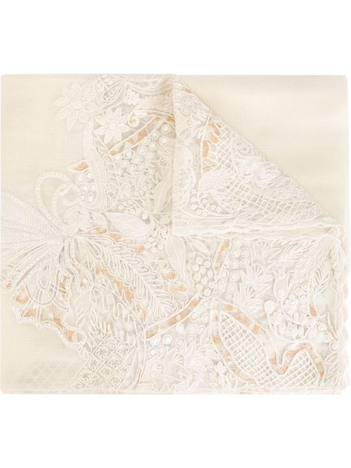Salvatore Ferragamo Lace Panel Scarf