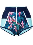 Duskii Tropical Print Bikini Bottoms - Blue