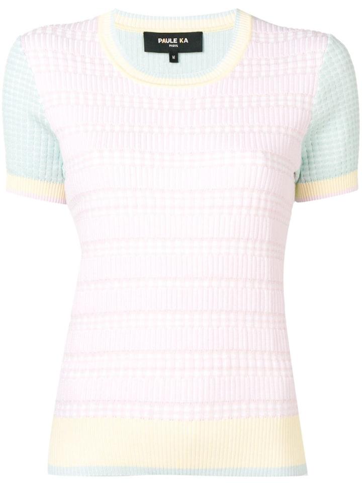 Paule Ka Ribbed Knitted Top - Pink