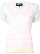 Paule Ka Ribbed Knitted Top - Pink