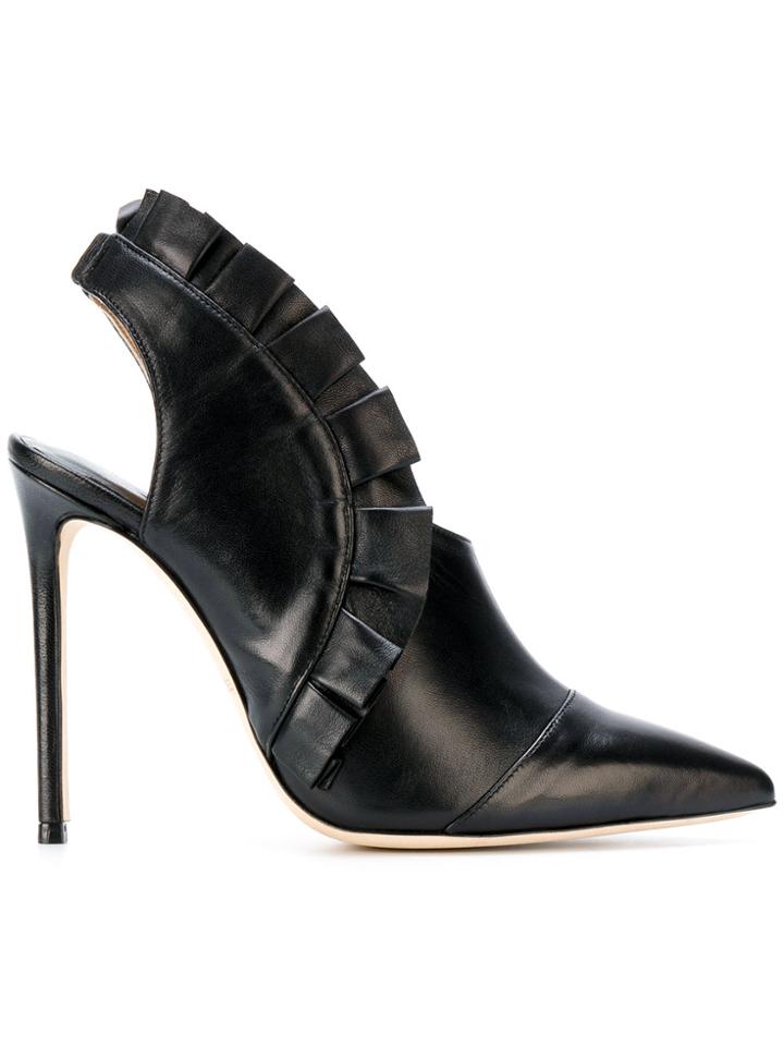 Racine Carree Frill Detail Pumps - Black