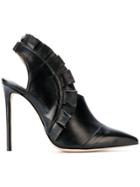 Racine Carree Frill Detail Pumps - Black