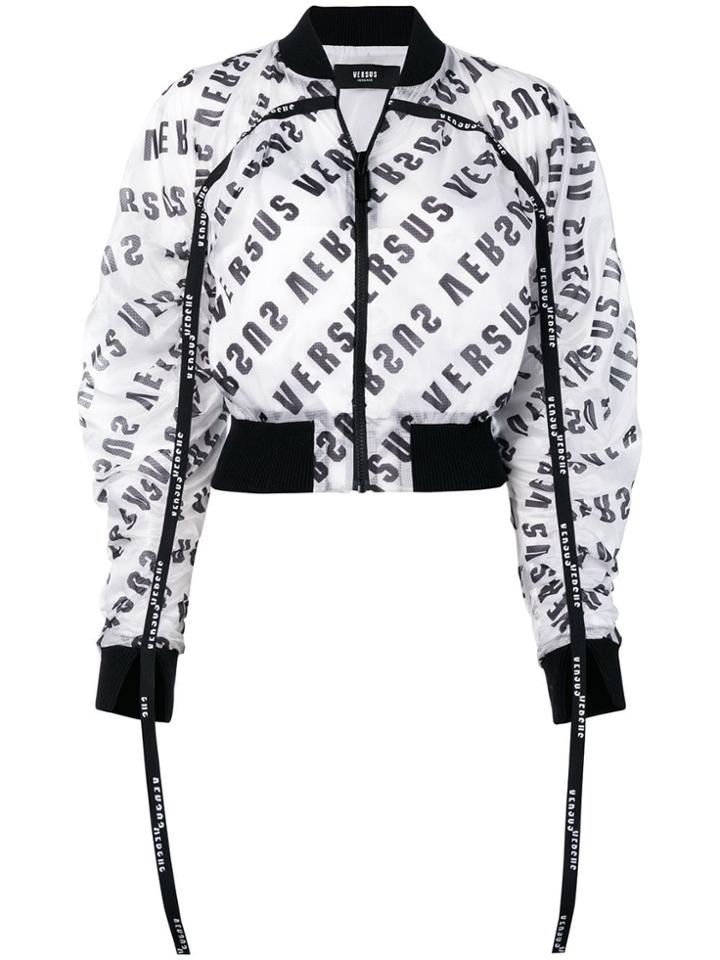 Versus Logo Bomber Jacket - White