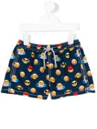 Mc2 Saint Barth Kids - Emoticon Swim Shorts - Kids - Polyamide/polyester/spandex/elastane - 6 Yrs, Boy's, Blue