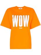 Msgm Wow Print Cotton T-shirt - Orange