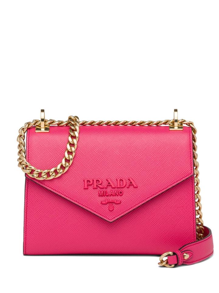 Prada Monochrome Saffiano Shoulder Bag - Pink