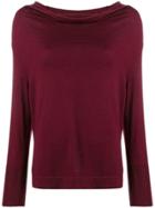 Snobby Sheep Long-sleeve Fitted Sweater - Red