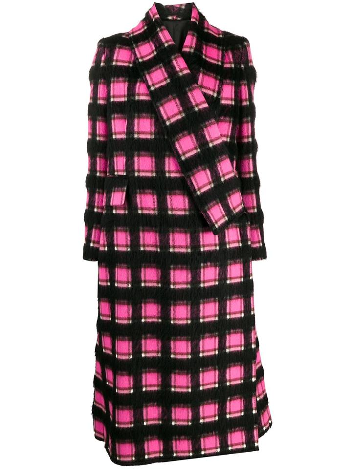 Golden Goose Check Print Oversized Coat - Pink