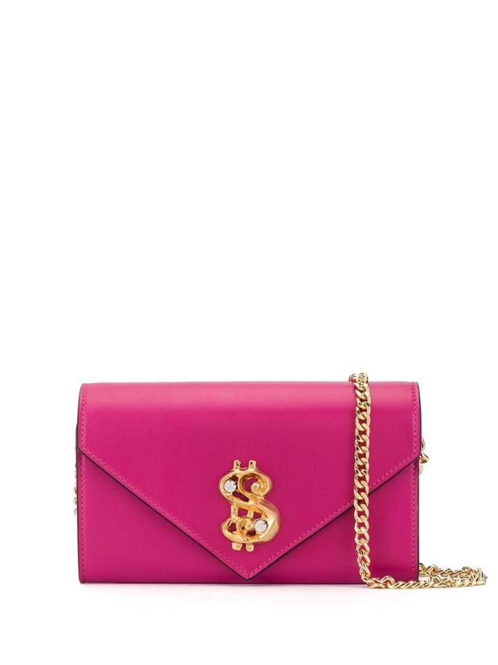 Moschino Dollar Sign Wallet On Chain - Pink