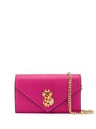 Moschino Dollar Sign Wallet On Chain - Pink