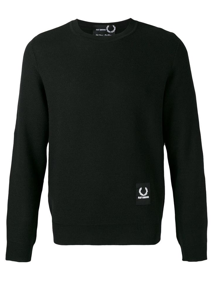 Raf Simons X Fred Perry - Logo Patch Sweatshirt - Men - Acrylic/wool - 40, Black, Acrylic/wool