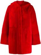 Drome Reversible Faux Fur Coat - Red