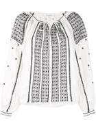 Frame Embroidered Blouse - White