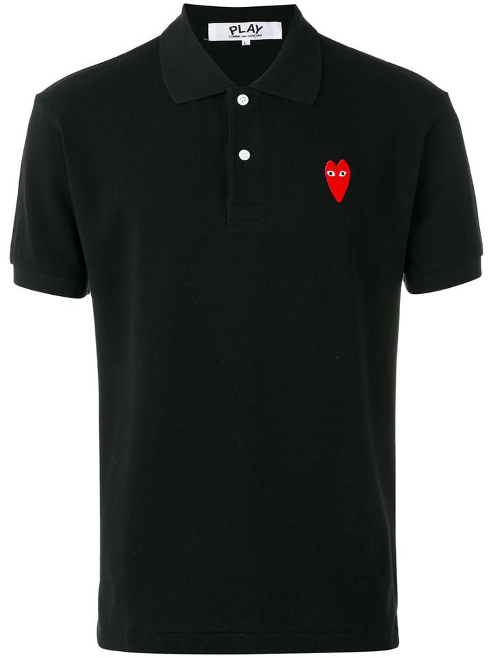 Comme Des Garçons Play Play Polo Shirt, Men's, Size: Medium, Black, Cotton