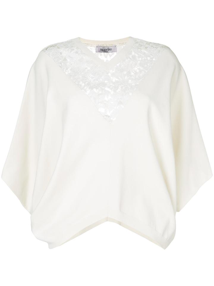Valentino Lace Panel Top - White