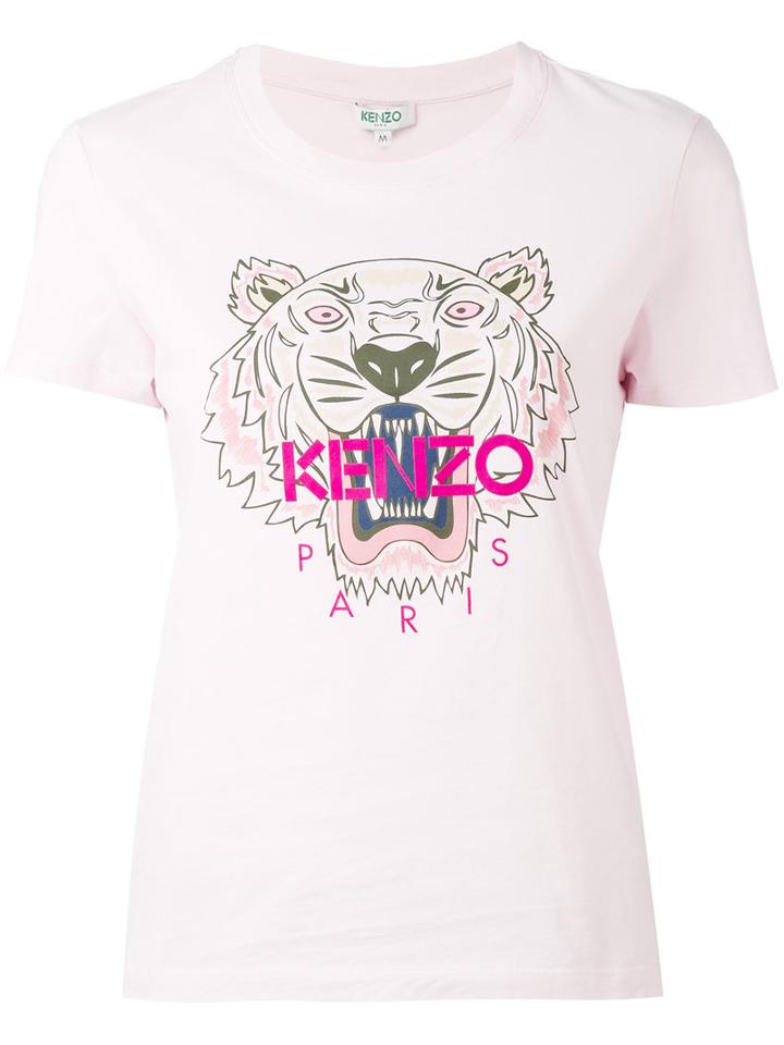 Kenzo - Tiger Print T-shirt - Women - Cotton - M, Pink/purple, Cotton