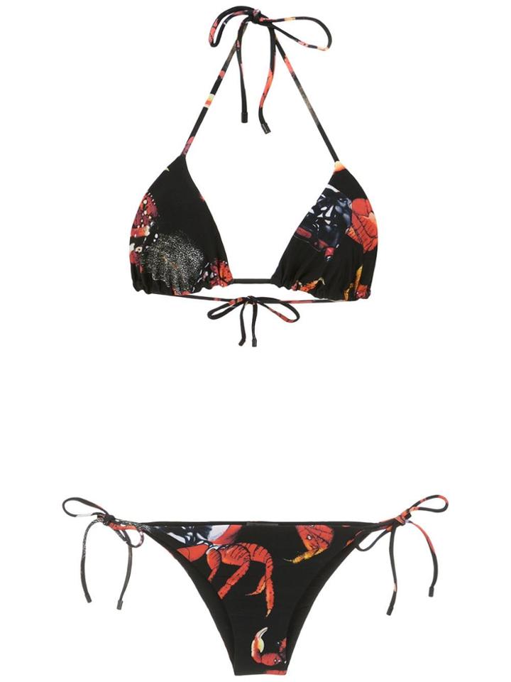 Osklen Printed Bikini Top - Black