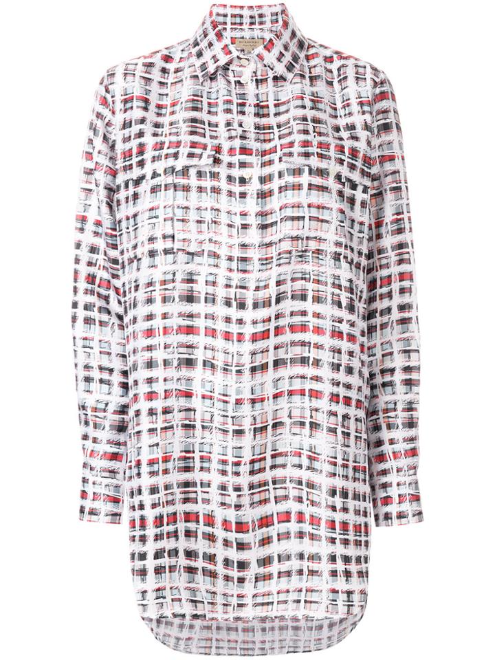 Burberry Scribble Check Shirt - White