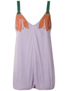 Adriana Degreas Tulip Appliqué Playsuit - Purple