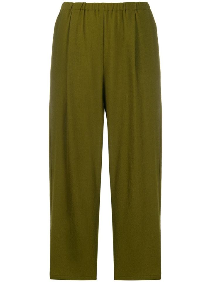 Apuntob Patch Pocket Cropped Trousers - Green
