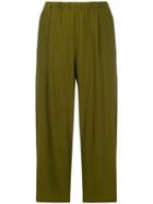 Apuntob Patch Pocket Cropped Trousers - Green