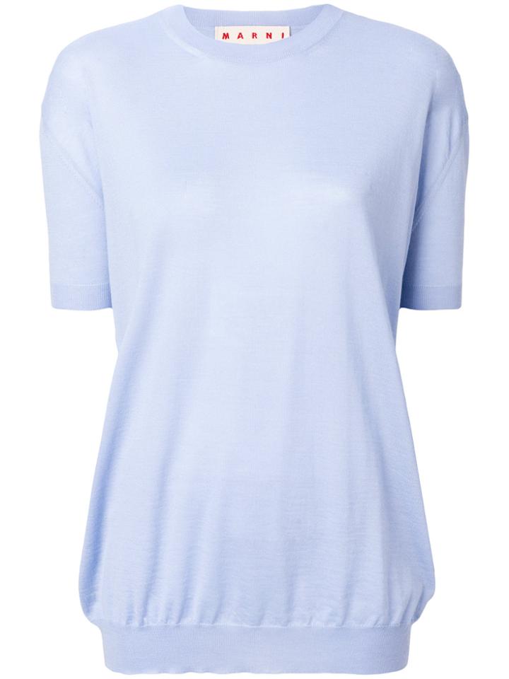Marni Short-sleeve Cashmere Jumper - Blue