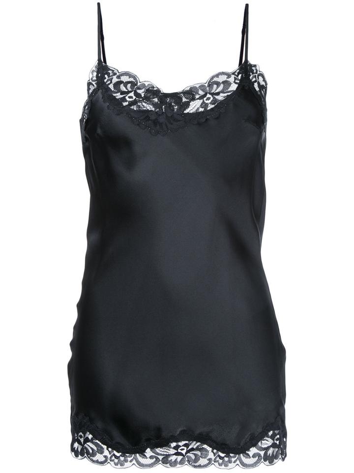 Gold Hawk - Lace Trim Cami Top - Women - Silk/nylon - S, Black, Silk/nylon