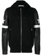 Givenchy - Star And Stripe Appliqué Hooded Jacket - Men - Lamb Skin/acrylic/cupro/wool - 52, Black, Lamb Skin/acrylic/cupro/wool
