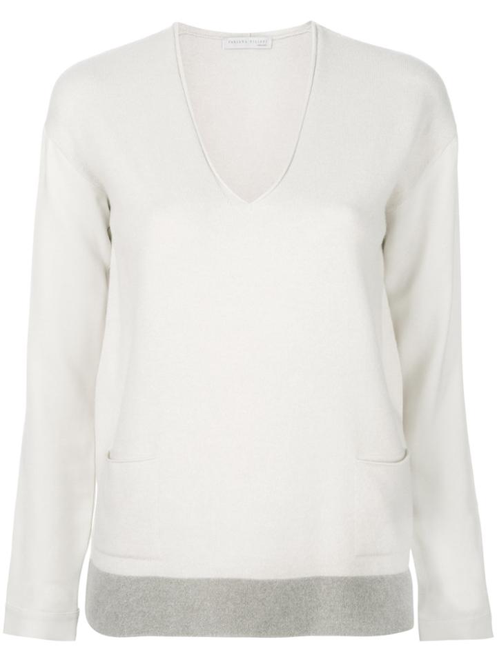 Fabiana Filippi V-neck Pullover With Pockets - Nude & Neutrals