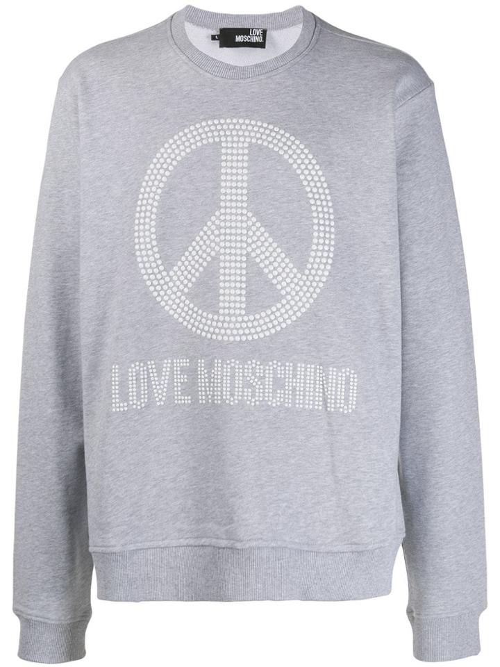 Love Moschino Studdeed Logo Sweatshirt - Grey