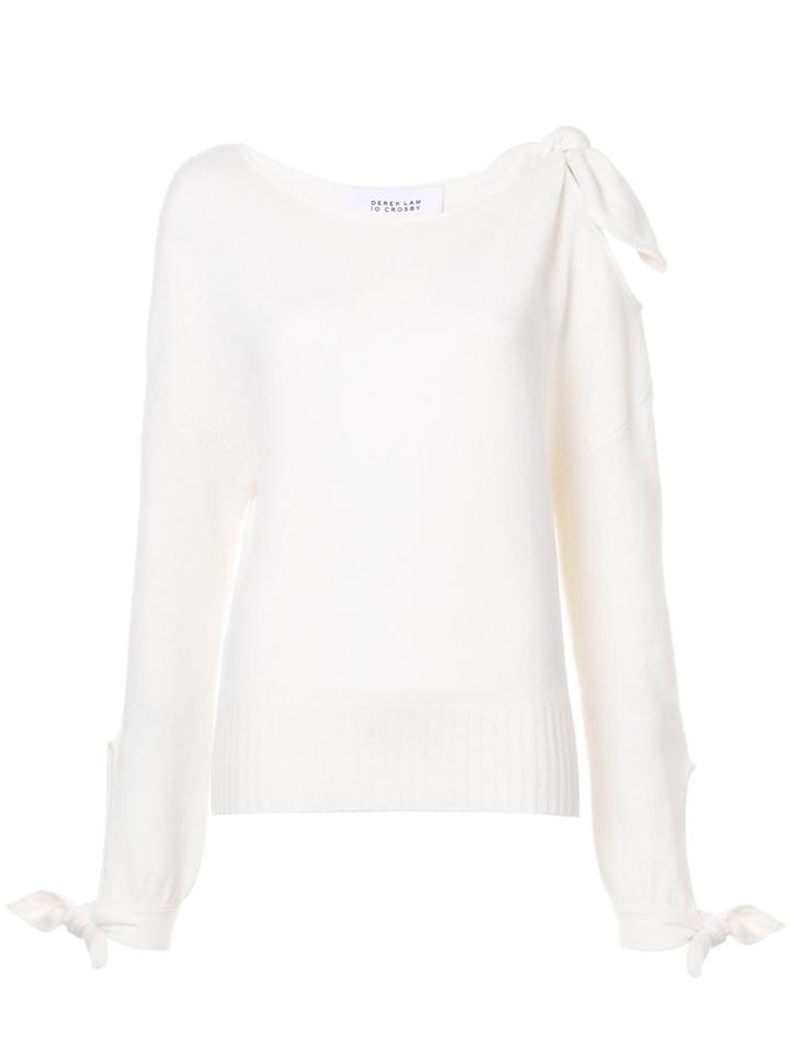 Derek Lam 10 Crosby Tie Detail Sweater - White