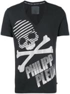 Philipp Plein - Printed V-neck T-shirt - Men - Cotton - Xl, Black, Cotton