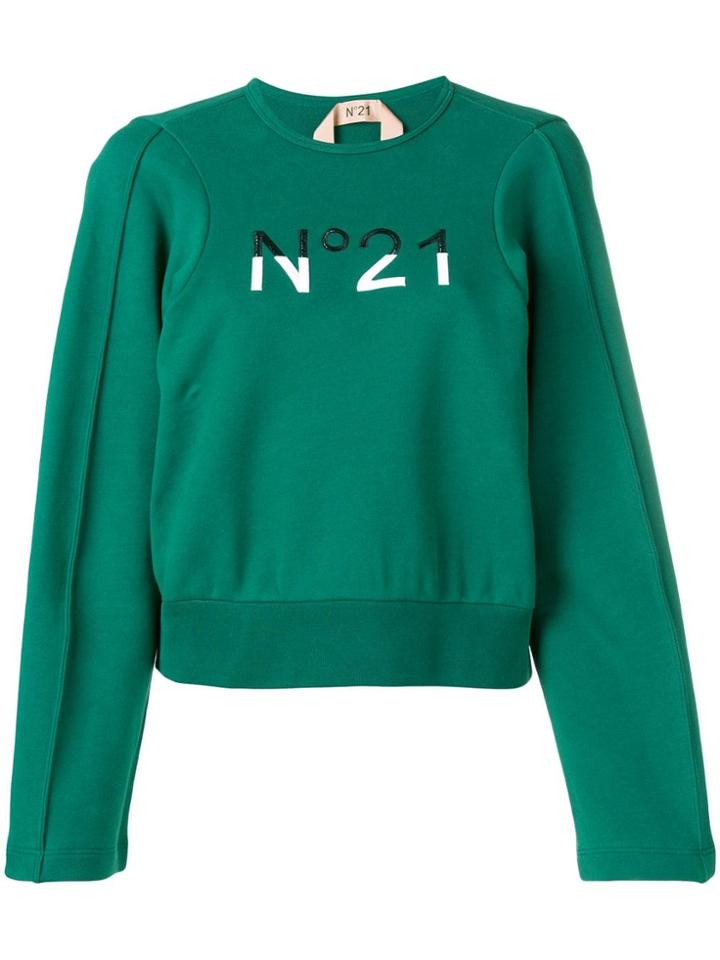 No21 Embroidered Logo Sweatshirt - Green