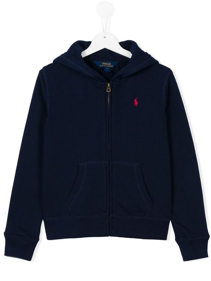Ralph Lauren Kids Logo Embroidered Hoody, Girl's, Size: 16 Yrs, Blue