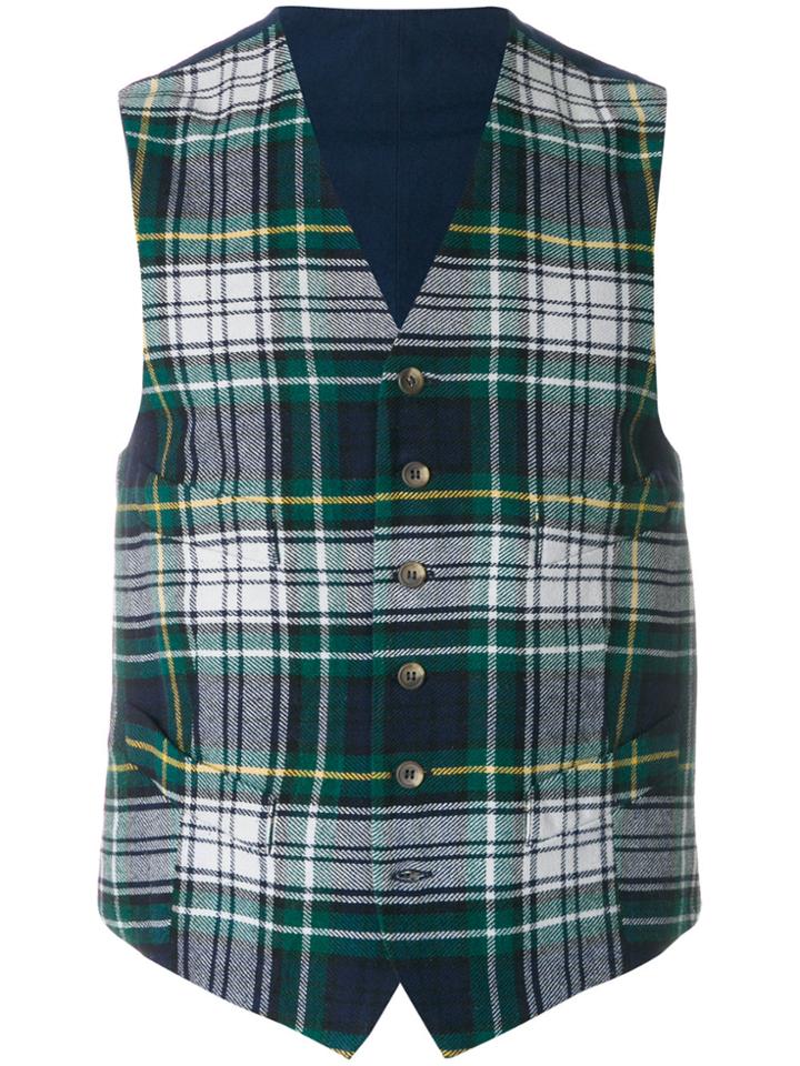 Fortela Tartan Tailored Waistcoat - Blue
