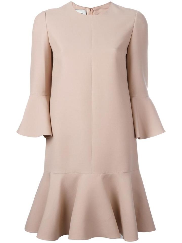 Valentino Crepe Couture Mini Dress, Women's, Size: 42, Nude/neutrals, Virgin Wool/silk
