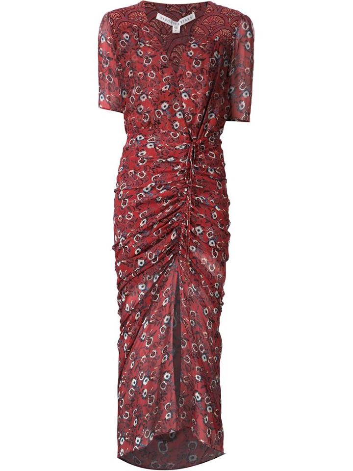 Veronica Beard Gathered Front Floral Dress