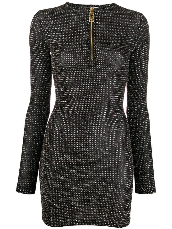 Gcds Long-sleeve Fitted Dress - Black