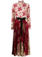 Red Valentino Red(v) Floral Tapestry Print Roll-neck Dress
