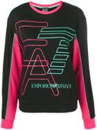 Ea7 Emporio Armani Logo Printed Sweater - Black