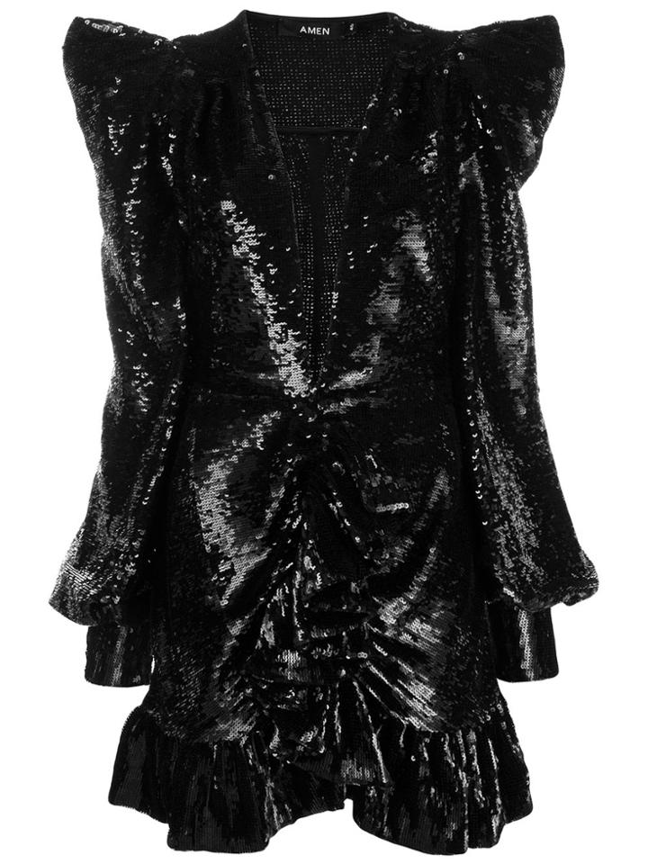 Amen Sequinned Cocktail Dress - Black