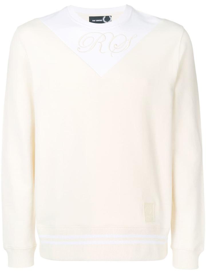 Raf Simons X Fred Perry Logo Embroidered Jumper - Neutrals