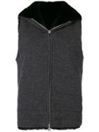 N.peal Fur Lined Knitted Gilet - Grey