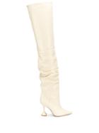 Amina Muaddi Olivia Sculptural Heel Boots - Neutrals